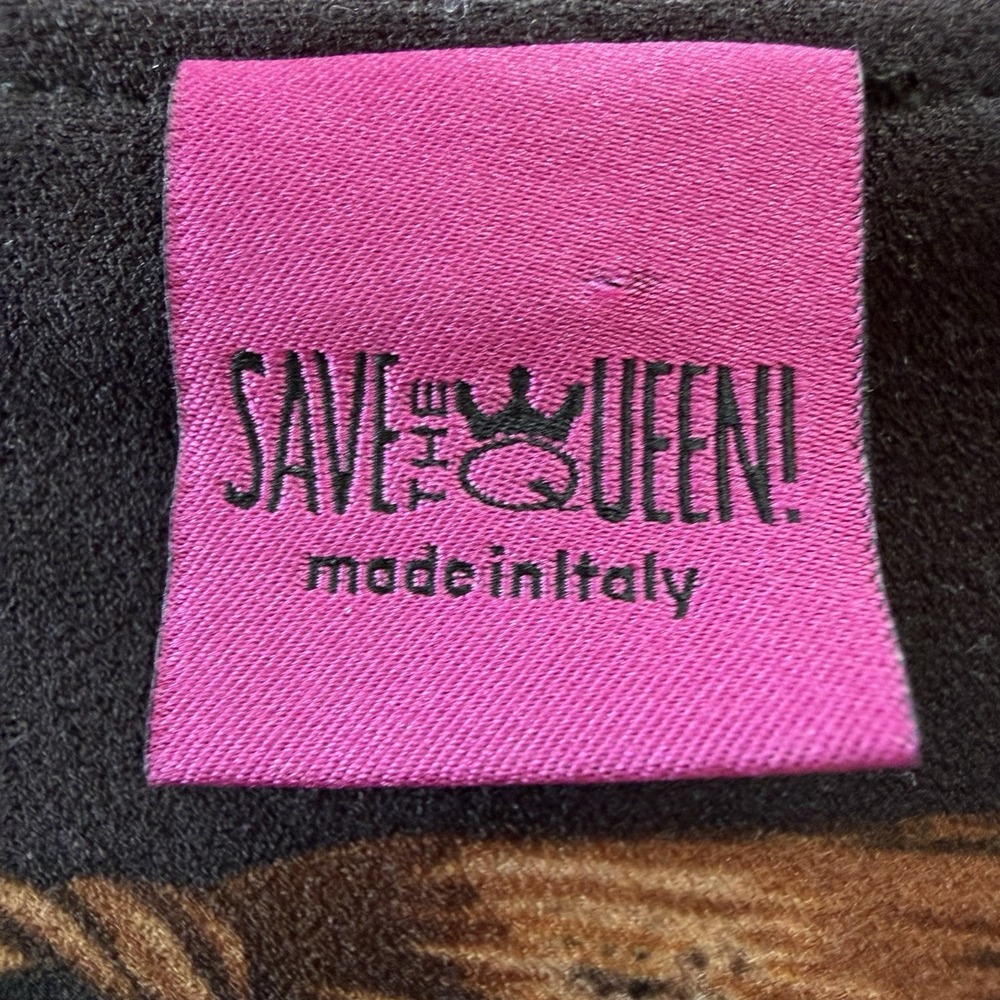 RARE Save The Queen Dress XL Circus Print Graphic Long Sleeve Designer Italy Y2K - Picture 4 of 15